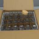 AISIPRIN Glass Spice Jars with 398 Labels-4oz 24 Pcs,Round Seasoning Jars with Bamboo Airtight Lids,Spice Container Set -Shaker Lids, Funnel,Brush and Marker Included