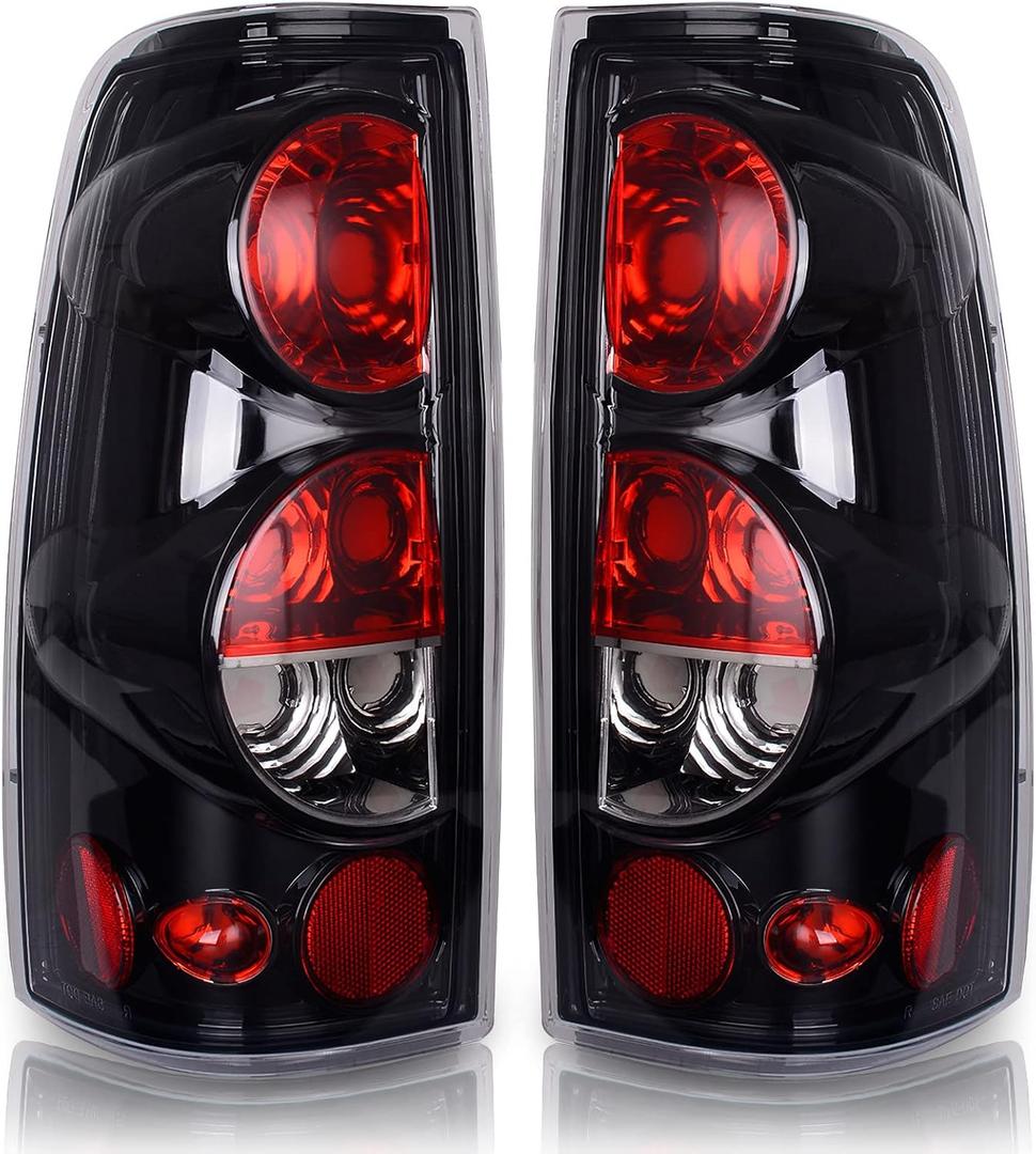 AUTOSAVER88 Tail Lights Assembly Compatible with 1999-2002 Chevy Silverado 1500 2500, 1999-2002 GMC Sierra 1500, and 2001-2002 GMC Sierra 2500, Clear Lens