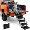 Oiilores Foldable Dog Stairs for Large Dogs - Extra Wide Pet Ramp for Cars, SUV, Truck & High Beds, Non-Slip Surface, Supports Up to 250 Lbs, 6 Steps