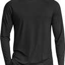 COOFANDY Men's Sun Protection Shirts Long Sleeve Rash Guard Swim T-Shirts Lightweight Quick Dry Fishing Shirts (Black, L)
