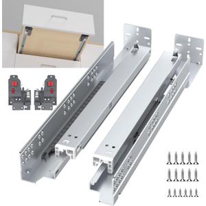 goldenwarm 1 Pair Undermount Soft Close Drawer Slides 21 Inch, Hidden Bottom Mount Full Extension Drawer Rails with Bracket & 3D Adjustable Locking Device, Heavy Duty 100 LB Capacity