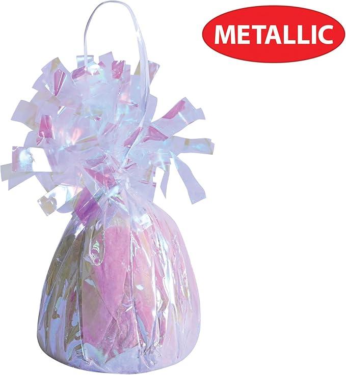 Beistle Metallic Wrapped Balloon Weight – 5 Pack, Opalescent Balloon Centerpiece and Bouquet Holders, Party Decoration Accessories and Event Décor for Birthdays, Weddings and Graduation Parties, 6 Oz