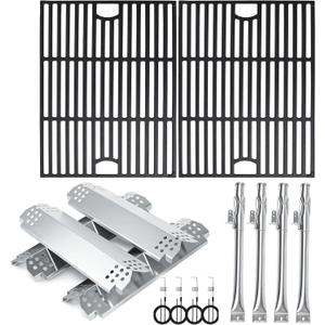 Hisencn Grill Replacement Parts for Nexgrill 4 Burner 720-0830H, 720-0783E, for Nexgrill 720-0888N, 720-0888, 17'' Cast Iron Grill Grates for Nexgrill Replacement Parts 5 Burner