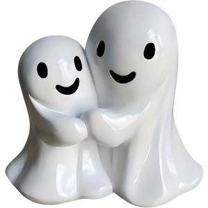 Cute Ghost Statue, Halloween Ghost Decoration, Ghost Statue, Finger Ghost Sculpture, Home Decor, Humorous Desktop Art Piece (Embrace Ghost)