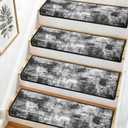 Bullnose Stair Treads for Wooden Steps,Non-Slip Carpet Stair Treads | Peel and Stick Stair Runner, Pet Friendly Indoor Stair Protectors, Soft Washable Reusable,9.5x30 14Pcs,Black