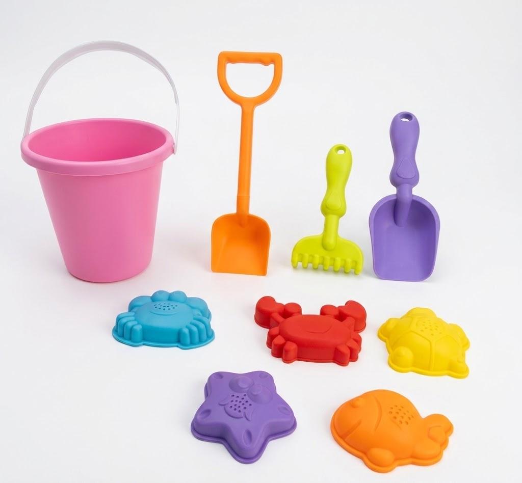 2 x Sand Toys for Toddlers, with Collapsible Bucket and Shovels for Kids with Bag, Travel Toys for Boys Baby Girls