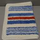 DEXI Striped Bath Mats for Bathroom 24x16, Washable Absorbent Bathroom Rugs with Non Slip Backing, Extra Soft Plush Microfiber Shower Rugs for Tub, Floor, Sink, Blue and Red