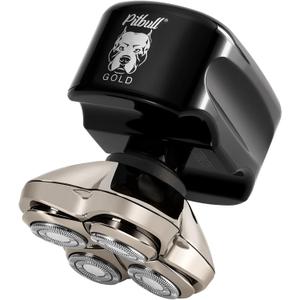 Skull Shaver Pitbull Gold PRO Head & Face Shaver - Premium Cordless Electric Shaver - for Wet & Dry Shaving - Features LED Battery Display - Comes with Travel Pouch