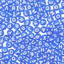 BEEFLYING 1480Pcs 7MM Transparent Acrylic Alphabet Beads Flat Round Disc A-Z White Letter Spacer Beads for DIY Friendship Boho Bracelet Hawaii Summer Holiday Surfing Jewelry Making (Blue Color)