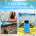 Paddleboard Cup Holder,Kayak Cup Holder 2-in-1 Anti-Flip Drink & Phone Holder for Paddle Board Accessories Surfboards, Canoes and Kayak Accessories (Blue)