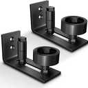 EaseLife 2 Pack Barn Door Floor Guide,8 Assemble Setup Options,Wall Mount System,Adjustable Stay Roller,Flush Flat Bottom Design,Black