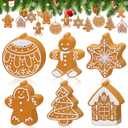 Zhanmai 24 Pieces Christmas Gingerbread Man Hanging Ornaments Christmas Tree Gingerbread Man Decorations Cute Xmas Hanging Ornaments Traditional Xmas Tree Party Decors