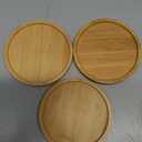 PATIKIL Plant Pot Saucer, 3 Pack 4 Inch OD Bamboo Round Flower Drip Tray for Indoors (10cm)