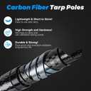 Telescopic Tarp Poles, Canopy Adjustable Carbon Fiber Poles Set of 2, Portable & Lightweight Tent Tarps for Awning, Camping, Hiking 118"