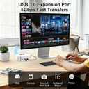 USB C Hub for Mac mini M4/M4 Pro with M.2 Nvme SSD Enclosure, 6 in 1 Mac mini M4 Dock with 3 * 5Gbps USB 3.0, SD/TF Car Slot, Mac mini M4 Nvme Adapter Fits 2230/2242/2260/2280