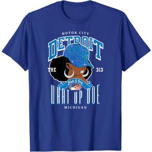 313 Detroit Area Code: What Up Doe Melanated Tribute T-Shirt, Large