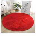 Ophanie Beige Fluffy Runner Rug 4 Non Slip Shag Carpet for Hallway Bedroom, Soft Bedside Rug for Kids Nursery, Living Room Dorm Mat, Red