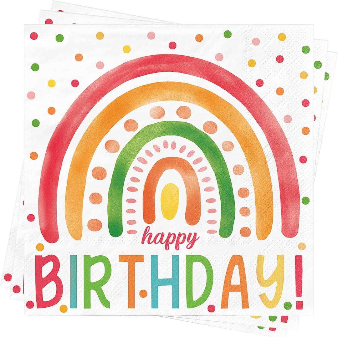 50 Pieces Boho Napkins Disposable Boho Party Napkins 13 x 13 Inches, Paper Cocktail Napkins Birthday Supplies Decorations for Baby Shower Birthday Party, Pack of 5