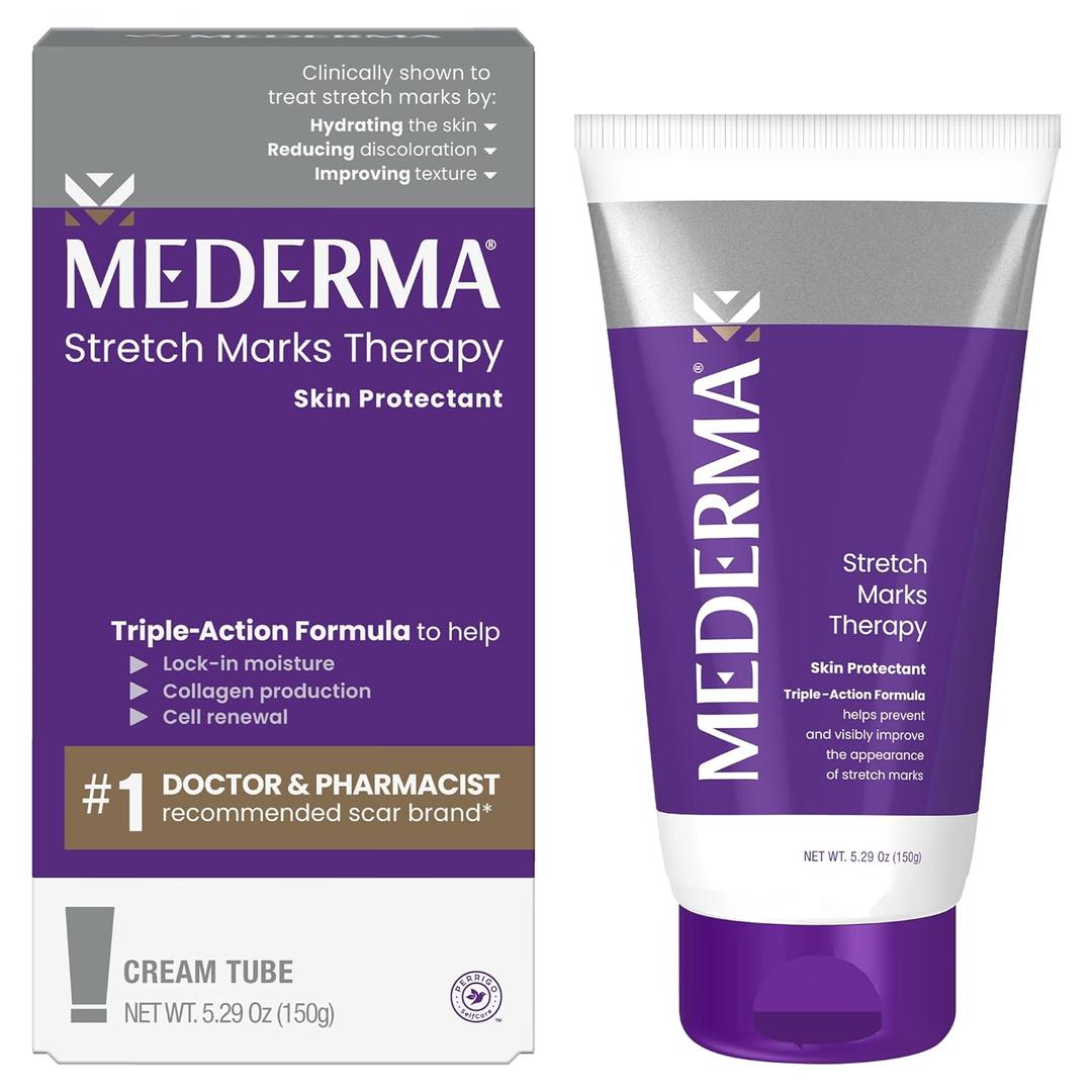 Mederma Stretch Marks Therapy, Helps Prevent and Treat Stretch Marks, Safe to Use When Pregnant, Pregnancy Skin Care, 5.29 oz, 150g, 150g - New Label, Best By: 02/2027