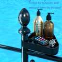Pool Outdoor Towel Rack, 6 Bars with Top Tray Metal Heavy Duty Pool Accessories with Heavy Metal Base, Hot Tub Accessories Towel Dying Rack Towel Stand for Pool, Hot Tub etc