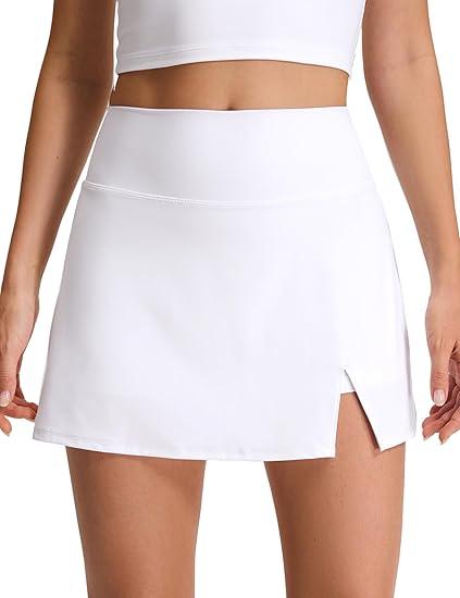Purple Pocket Faux Leather Skirts for Women High Waisted Bodycon Ruched Mini Skort Skirt with Shorts White XL