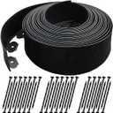 40 FT Landscape Edging No Dig [Extra Tall 4 Inch High] with 36 Spikes, Heavy-Duty Plastic Garden Edging Border (Black, 40FT)