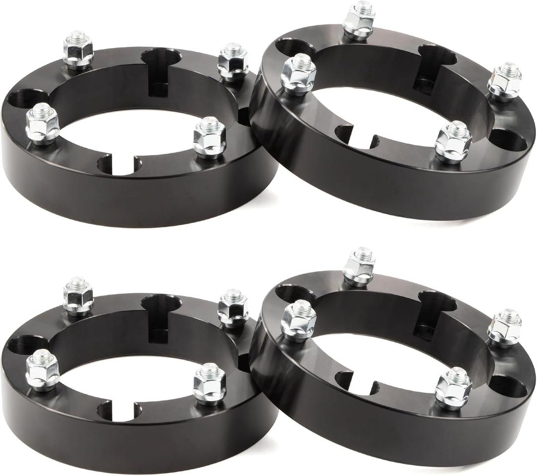 GAsupply 4156 ATV Wheel Spacers 3/8"-24 Studs, Fit for Ranger Sportsman 400 500 700 800 RZR 800 RZR XP 900, 1.5 inch 38mm 4 Lug Black Wheel Spacer Adapters 131mm Hub Bore, 4 Pcs