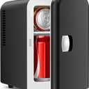 Electactic Compact Refrigerator, Portable Mini Fridge, Skin Care 4L Capacity/6 Cans, for Bedroom, Car, Office & Dorm, Small Cooler for Cosmetics, Beverage and Food, Black