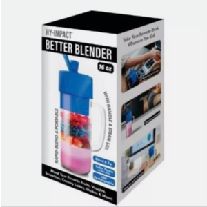 Hy-Impact Better Blender 16 Oz Cordless USB Rechargeable Turbo Power. New
