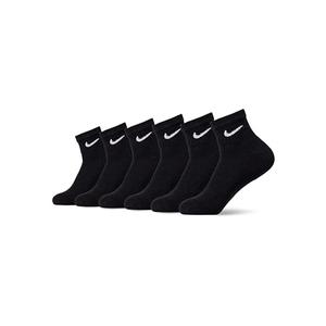 Nike Unisex Everyday Cushioned Training Ankle Socks (6 Pairs), Black/White, Large
