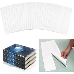 Lerheedi 20pcs 10" H x 21" L Fold-on Archival Book Jacket Covers Clear Archival Book Dust Cover Protective Sheets for Hardcover Librarian Collector