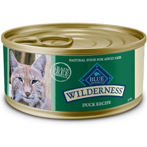 Blue Buffalo Wilderness Natural High-Protein Grain-Free Wet Food for Adult Cats, Duck Pat, 3-oz. Cans, 24 Count, BBD: MAY 29, 2028