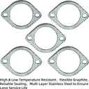 2 x 3 Inch Exhaust Gasket 2 Bolt for 3 Inch Muffler Flange Manifold 120-07610-0002 High Temperature 5 Pcs