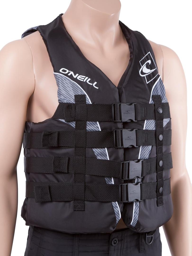 O'Neill Men's Superlite USCG Life Vest (4X-Large, Black/Black/Smoke:White)