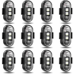 12PCS Wireless LED Lights for Car, Wireless LED Strobe Lights with Remote Control, 8 Colors IP65 Waterproof USB High Brightness Anti-Collision for Car Motorcycle Truck Drone RC Aircraft Bike