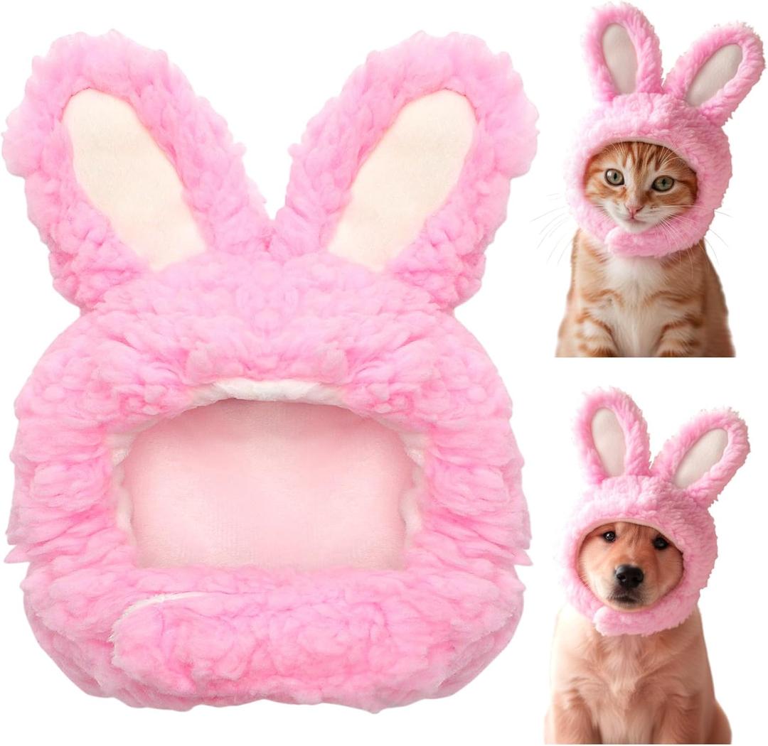 Cat Bunny Rabbit Ears Hat Costumes, Rabbit Ears for Dogs Party Costume Easter, Pet Accessory Cute Headwear, Easter Pet Costume for Cats Small Dogs Puppy (Pink)