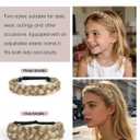 NAISIER Braided Hair Headband 2 Pcs Chunky Wide head bands for women's Hair Plaited Headband High Elasticity Braids for women(Mix Blonde)