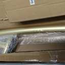 Curved Shower Curtain Rod for Bathroom, 40-72 Inches Adjustable Curved Shower Rod, 0.9MM Aluminum Rustproof Shower Curtain Rod with Rotating Brackets for Extra Shower Space, Need to Drill, Gold