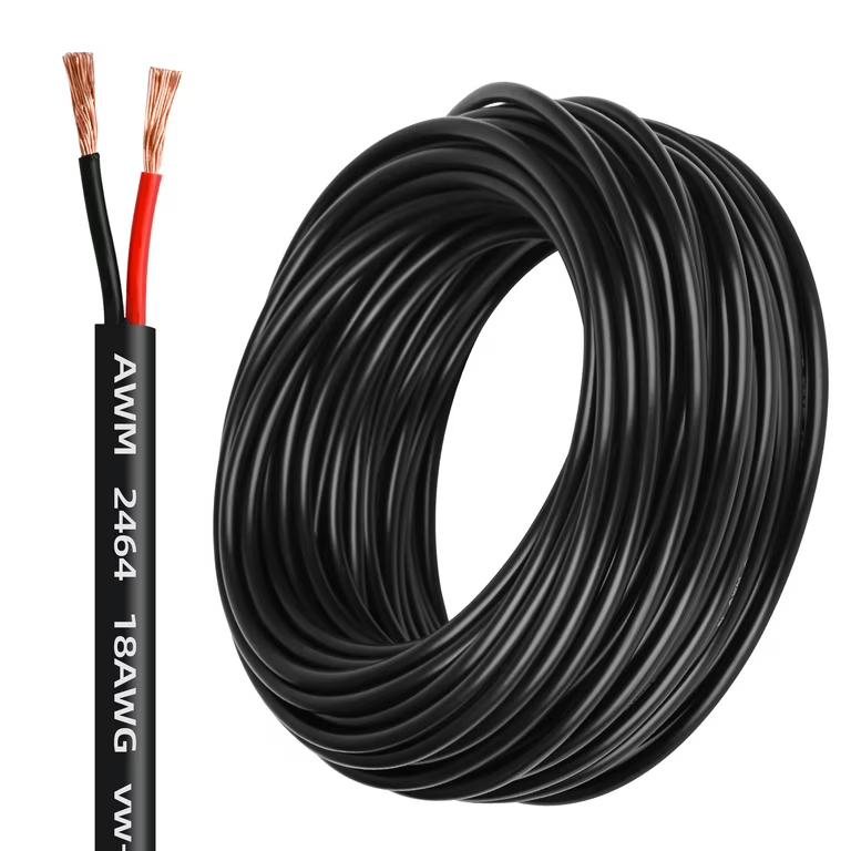 0FT 18 Gauge Wire 3 Conductor, 18AWG Electrical Wire, 18/3 Oxygen Free Stranded Tinned Copper Wire, Insulated Low Voltage Cable for LED Lamps Lights Automotive