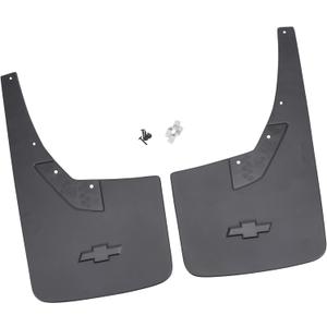 GM Accessories 22894865 Rear Flat Splash Guards in Black with Bowtie Logo
