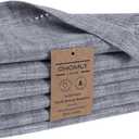Slub Textured Dinner Napkins Set of 6-100% Cotton Cloth Napkins 18x18 Inch - Soft Durable Washable Fabric Napkins for Everyday Use & Special Occasions Napkins Christmas - Grey