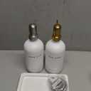 Luxury Glass Hand and Dish Soap Dispenser Set by Brighter Barns - Kitchen Soap Dispenser Set with Tray for Kitchen Sink - White and Gold Home Accessories & Decor for Restaurants, Airbnb, Gift