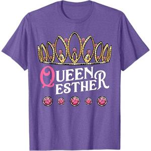Funny Purim Costume Jewish Holiday Apparel Queen Esther Humorous Purim T-Shirt Black Small Classic Fit Unisex Adult Modern Crew Neck Short Sleeve L