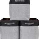 DECOMOMO Extra Large Storage Baskets 54.5L Fabric Storage Bins for Organizing Linen Closet, Toys, Nursery (Grey and Black, XXXL - 3 pack)
