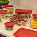 Anchor Hocking Classic Glass Food Storage Containers with Lids, Red, 14-Piece Set