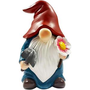 Hide a Key Outside Key Hider Outdoor Gnomes Statues Decor Hidden Key Box for Lawn Yard Hidden Spare Key Holder Lock Box(Red)
