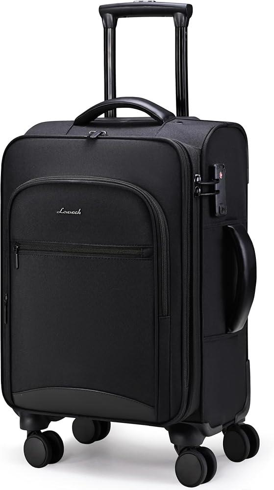 LOVEVOOK Carry On Luggage 22x14x9 Airline Approved, 20 Inch Softside Suitcases with Wheels, Lightweight Spinner Carry on Suitcase with TSA Lock, Water-Resistant Large Capacity Luggage for Travel