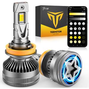 Latest H11 Smart LED Light Bulbs, 0-90,000LM 15X Variable insane Brightness, 3000K-6500K Variable, App Control One-touch Driving Mode Switching for Bluetooth H8/H9/H16 Fog Lights, Pack of 2