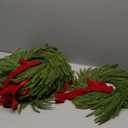 Hotop 6 Set Mini Christmas Wreath for Cabinet Kitchen Windows Decors Bulk with Red Bow Small Artificial Norfolk Farmhouse Wreaths with Berry Pine Cone for Fireplace Front Door Porch Wall Hanging