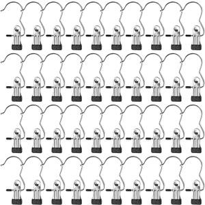 Tosnail 40 Pieces Boot Hanger Clips, Stainless Steel Laundry Hooks, Closet Hanging Clips, Space Saving for Jeans, Hats, Tall Boots, Towels